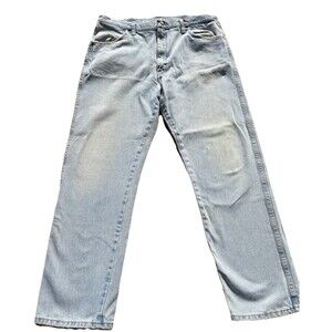 Vintage Lee Jeans Mens 38x30 Regular Fit Straight Leg Light Wash Denim Cotton